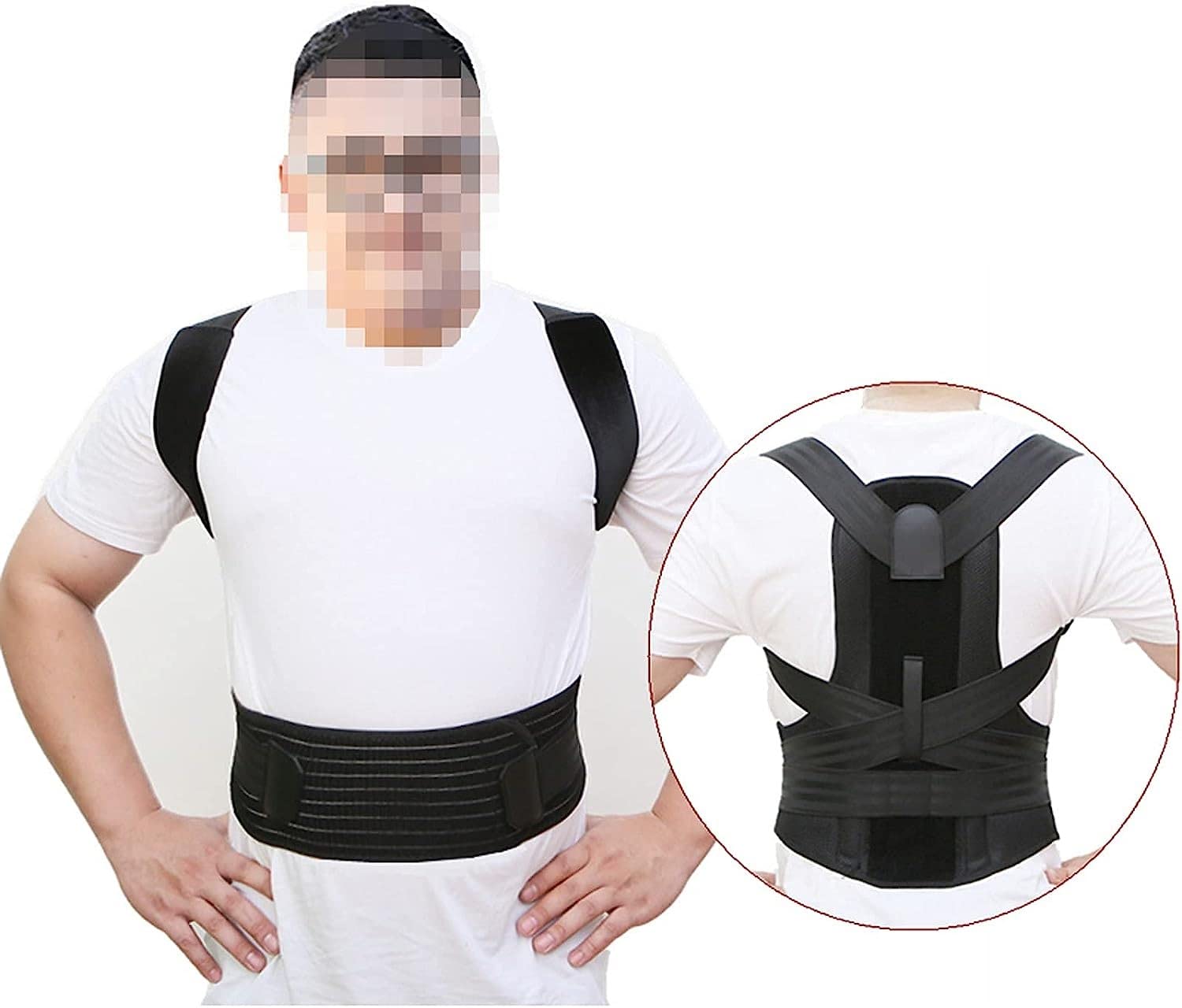Corrector de postura de gran tamaño, cinturón de corrección de cifosis for adultos fuertes, suave, transpirable, cómodo, eficaz, espalda, hombro, soporte de clavícula, alivio del dolor de cuello(4XL)