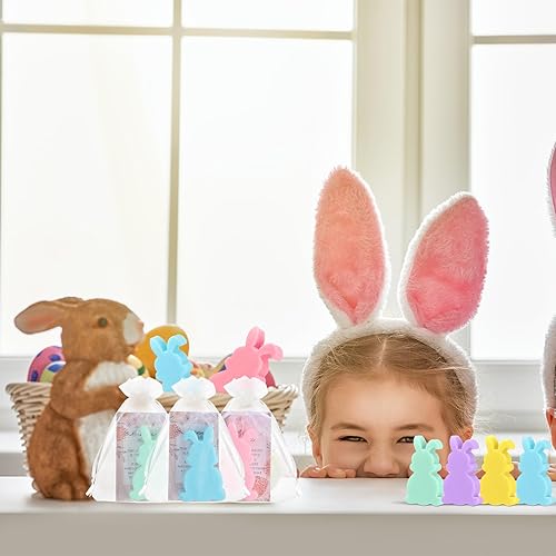 Miniatura 5 de Swiffen Juego de 50 juegos de jabón en forma de conejo de Pascua, regalo para mujer, cesta de Pascua, suministros de caza de huevos de Pascua,