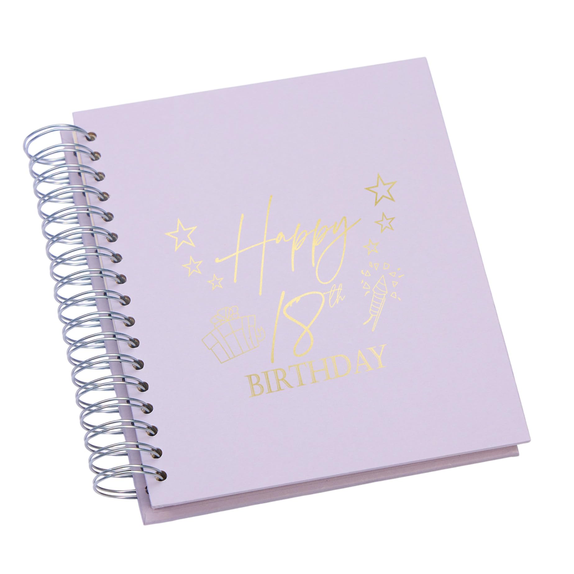 Large 18th Birthday Photo Album Memory Keepsake, Present Design, Multiple Colour Options, Fits 6x4 or 5x7 Photos (Lilac, 5 x 7 Inch)