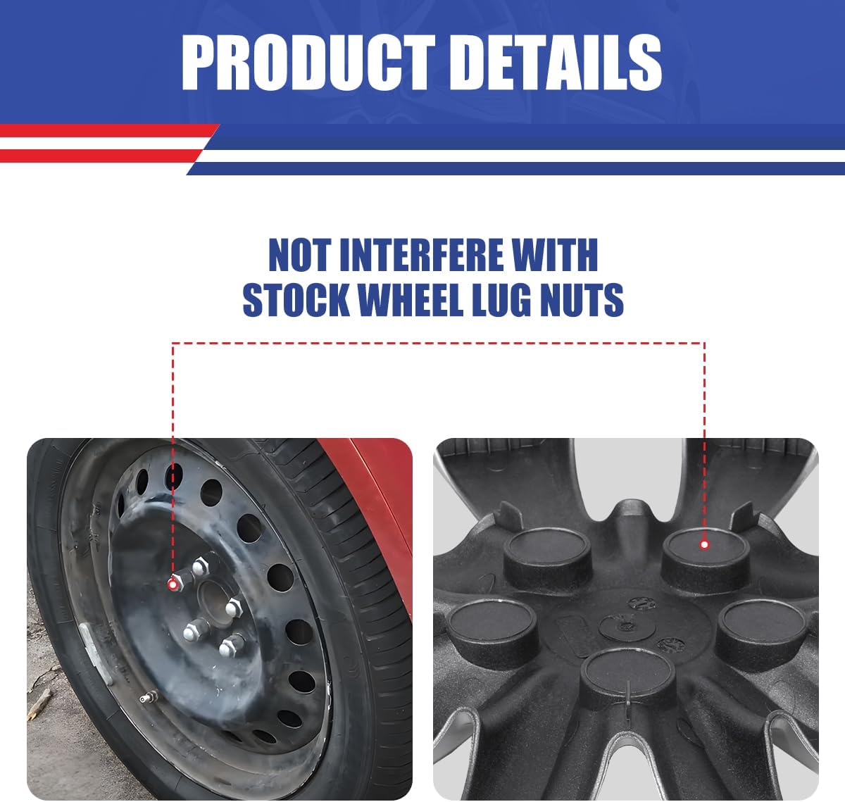 WolfX 16 Inch Hubcaps Set of 4 Wheel Rim Cover for Toyota Corolla 2009-2025 (Included for Toyota Matrix 2009-2014) (Only Fit for Steel Hub) ABS+PC Material Wheel Rim Hub Cap Replacement, (Lacquer)