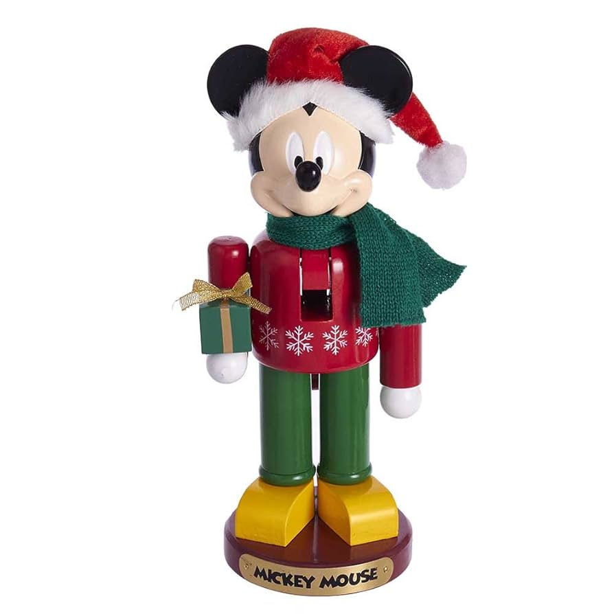 StellaLou うさぎ nutcracker レア Xmas Disney Disney DN6211L Mickey Mouse with Present Nutcracker, Multi
