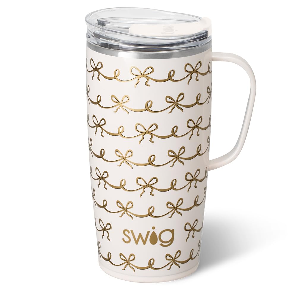 Swig Life 22oz Travel Mug, Insulated Tumbler with Handle and Lid, Travel Coffee Mug, Cup Holder Friendly, Stainless Steel 22 oz Tumbler, Reusable
