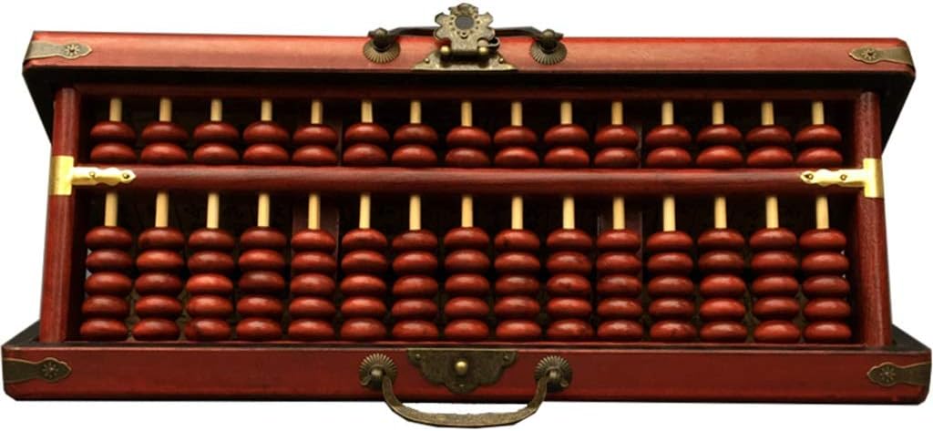 Digit Standard Abacus,Wooden Abacus,Abacus Retro Abacus Decorative Ornaments Collection Abacus Crafts Mahogany Abacus with Packing Box