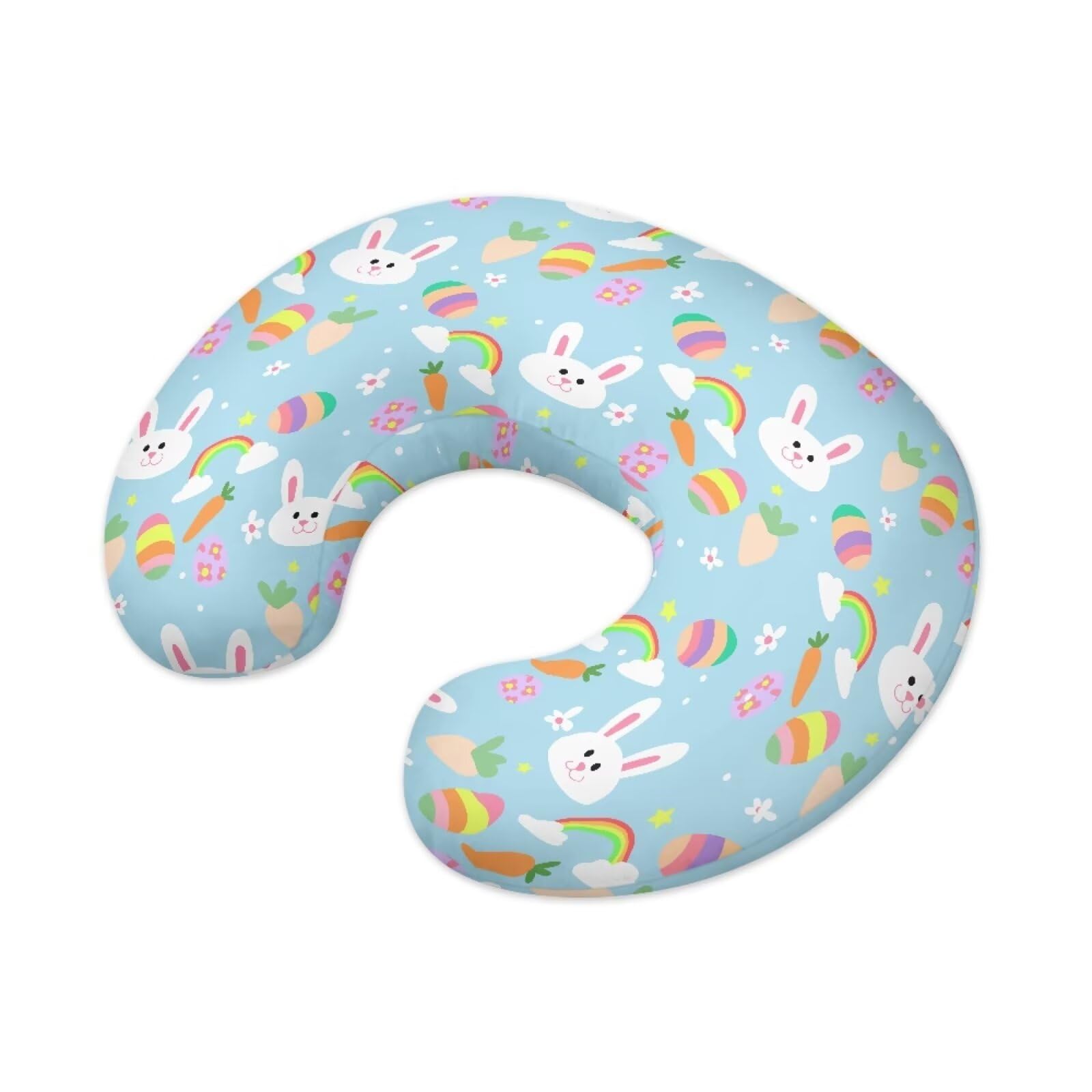 Hechitok Rabbits Nursing Pillow Cover Slipcover, Breastfeeding Newborn Infant Feeding Cushion Cover Pillow Slipcovers for Breastfeeding Moms Easter
