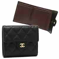 正規品　CHANEL シャネル　マトラッセ　ゴールド金具　Wホック　三つ折り財布 シャネル CHANEL 三つ折り財布 マトラッセ ゴールド金具 ミニ