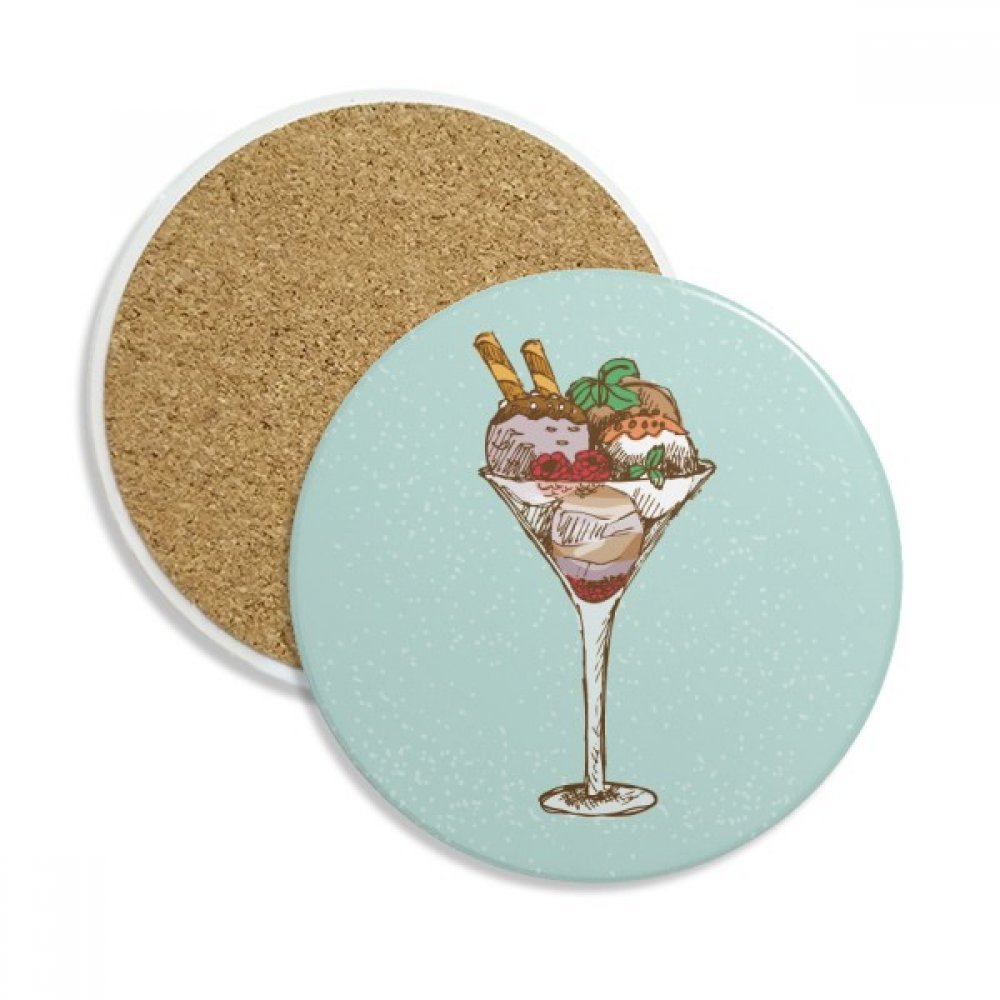 Laisse fleur goblet crème glacée sous-verre anti-trace