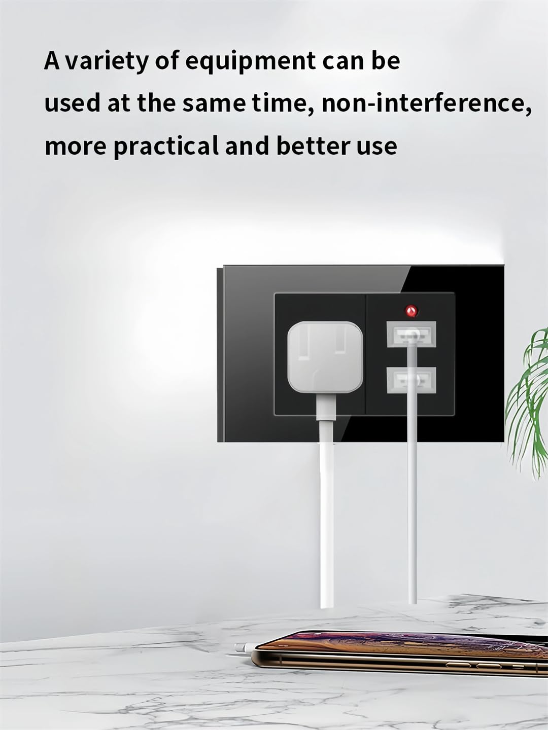 Modello 118 Reset Presa Elettrica Da Parete In Vetro Nero USA Con Interruttore A LED, Indicatore Di Ricarica USB 15A 220V 118X74mm