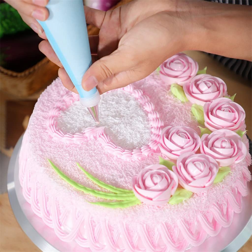Kit Profesional de decoración de Cupcakes de 73 Piezas: Incluye Plato Giratorio, Mangas pasteleras, boquillas, espátula y alisador de glaseado.