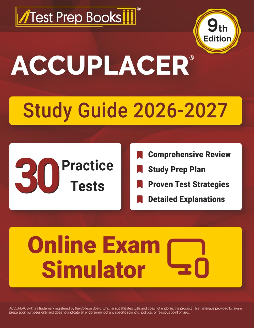 ACCUPLACER Study Guide 2026-2027: 30 Practice Tests Online Exam Simulator AC