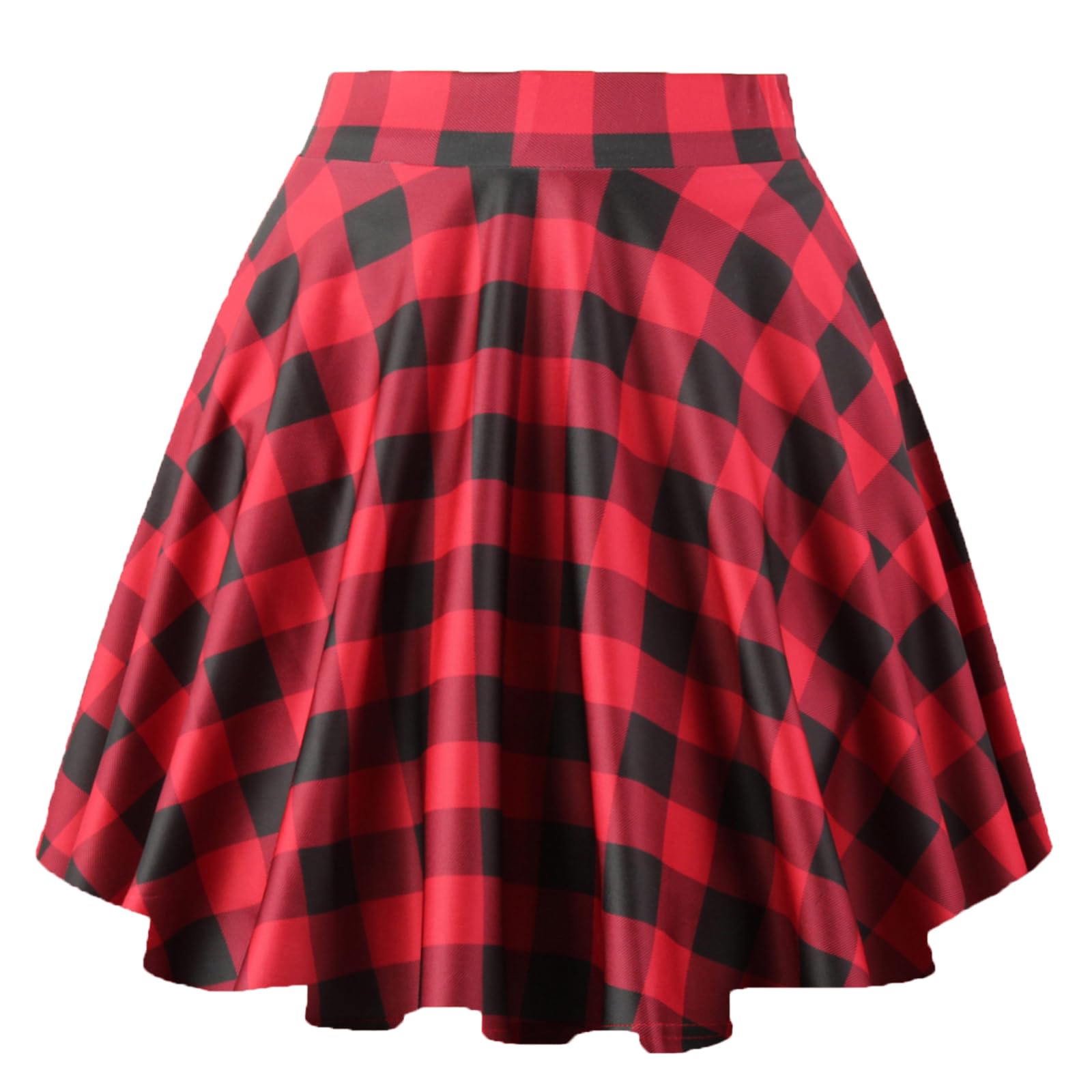 THHGPO Women's Casual Basic Skirts Mini Flared Skater Stretchy A-Line Party Skirts with Shorts