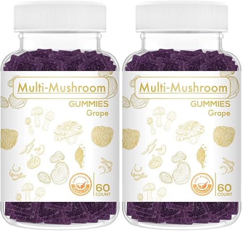 Safer Products Multi Mushroom Gummies 7 Blend - Complejo de hongos 21,000 mg - Apoyo inmunológico, salud cerebral, refuerzo del estado de ánimo,