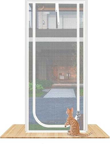 Figpmwld B Double-Sided Zip Cat Screen Door, Thickened Cat Mesh Screen Door With Double-Headed Zipper, Multicolor, Multiple Sizes(,150X220cm)