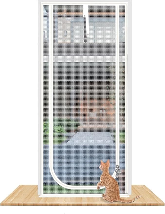 Porte moustiquaire pour chat fermeture éclair maille épaisse 130x220