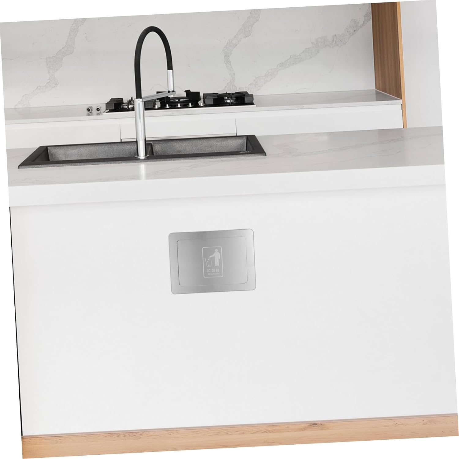 Stainless Steel Kitchen Trash Chute Lid with Easy Access Flap, Embedded Countertop Garbage Can Grommet for Bathroom and Kitchen Use, Sturdy Side Mount Design