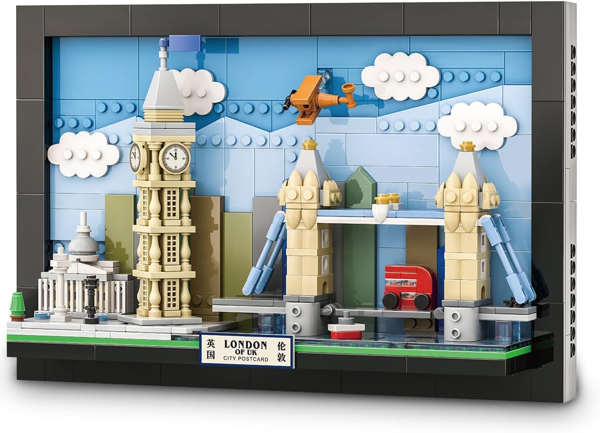 SEMKY The London Skyline Architecture Building Block Set (564 Pieces) –Wall Art Building Blocks for Kid and Adult