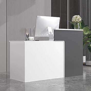 Modern Reception Counter Desk with Lockable Drawers, Front Counter Table for Reception Room, Large Counter Table for Store, Checkout Counter for Store, for Lobby, Beauty Salon, Retail, Office (Color