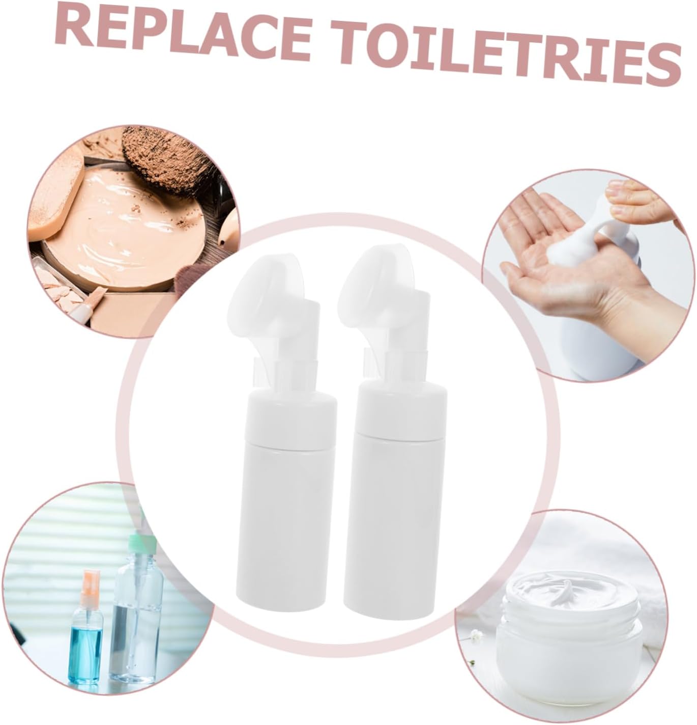 4Pcs Facial Cleansing Brush Bottle Set with Travel-Friendly Design for Effective Skin Cleaning and Makeup Removal