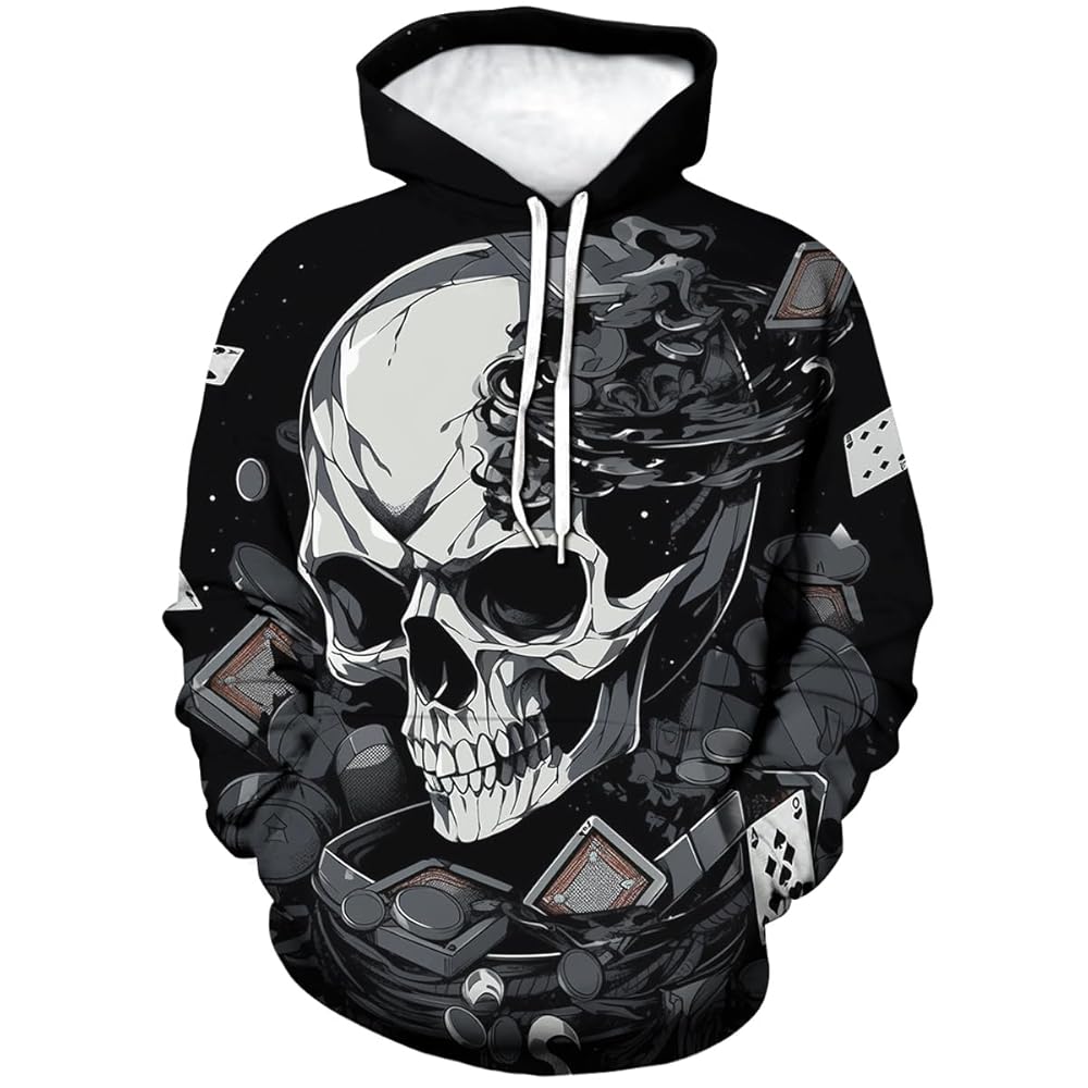 Funny Z Sudadera Con Capucha Para Hombre, Calavera, Caja Toru00e1cica