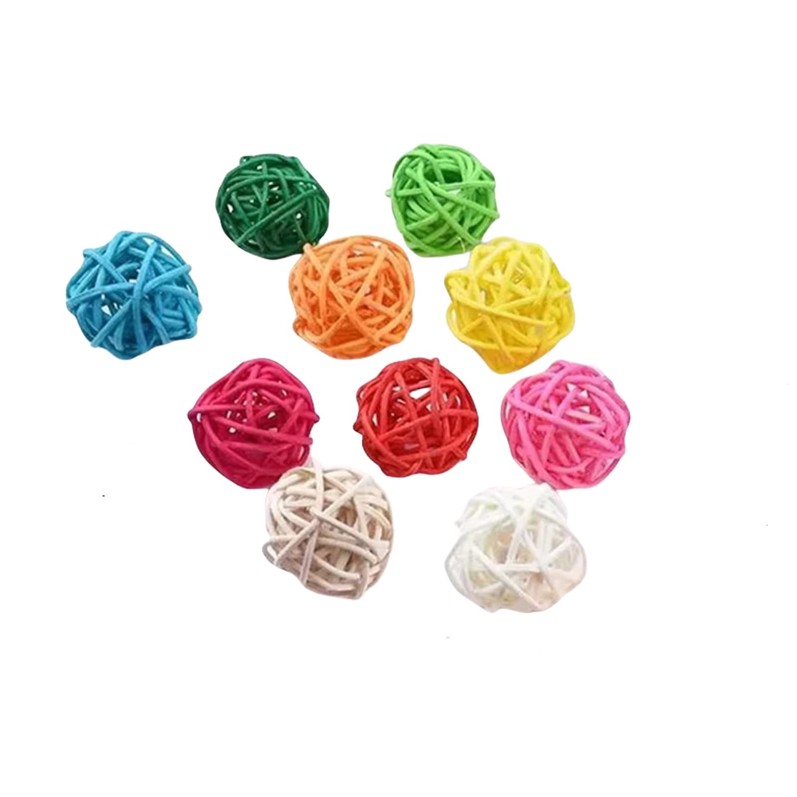 Yhplxyuus Natural Rattan Ball Chew Toy for Pet Birds Durability Interactively Hanging Ball for Cage Decoration and Activity Play Natural Rattan Bird Toy