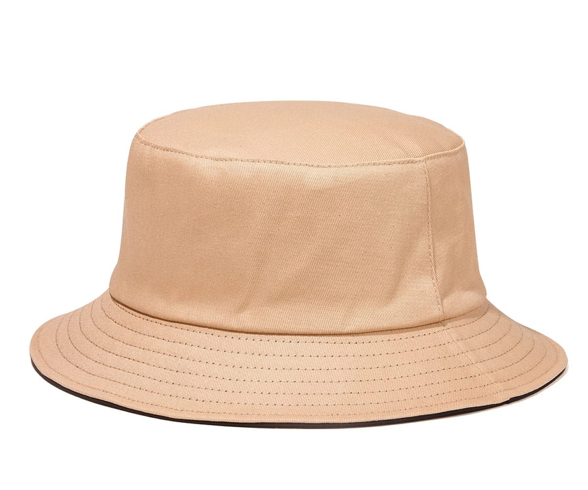 Quanhaigou Bucket Hats Unisex Summer Travel Beach Fisherman Cap for Men Women Teens (Plain Khaki Black)