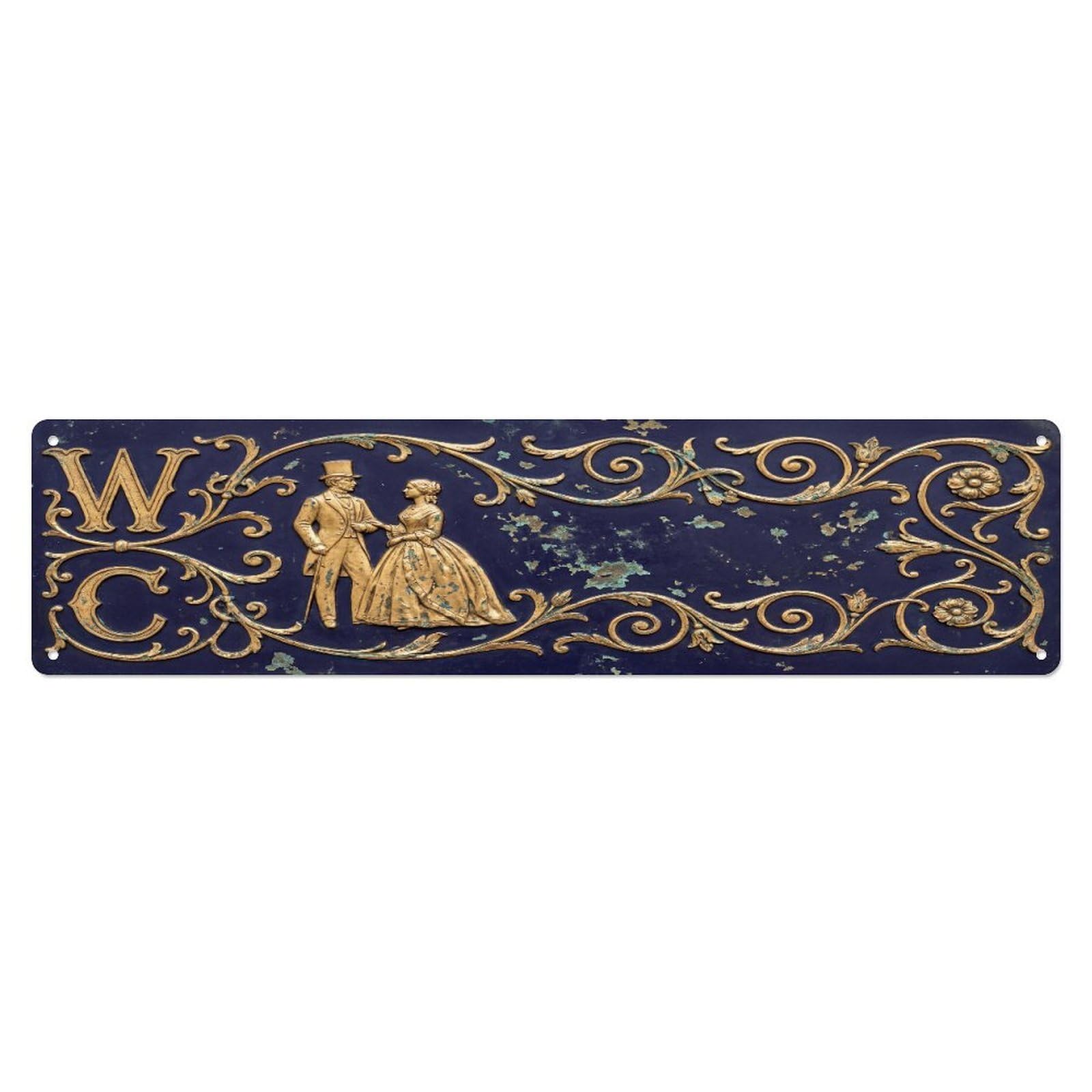 Tgrcjimh Style Metal Tin Sign Vintage Victorian Decor Wc Toilet Couple