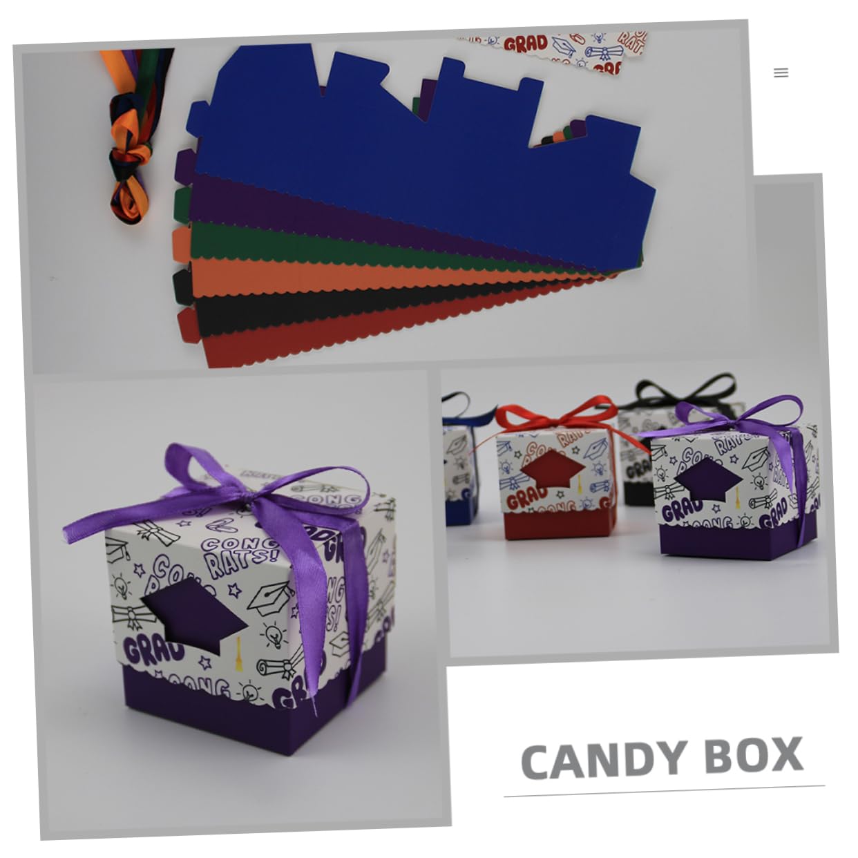 IMIKEYA 50stücke Süßigkeitenboxen aus Papier für Schulabschluss Praktische Gastgeschenkboxen Kleine Geschenkboxen als Tischdeko für Abschlussfeiern