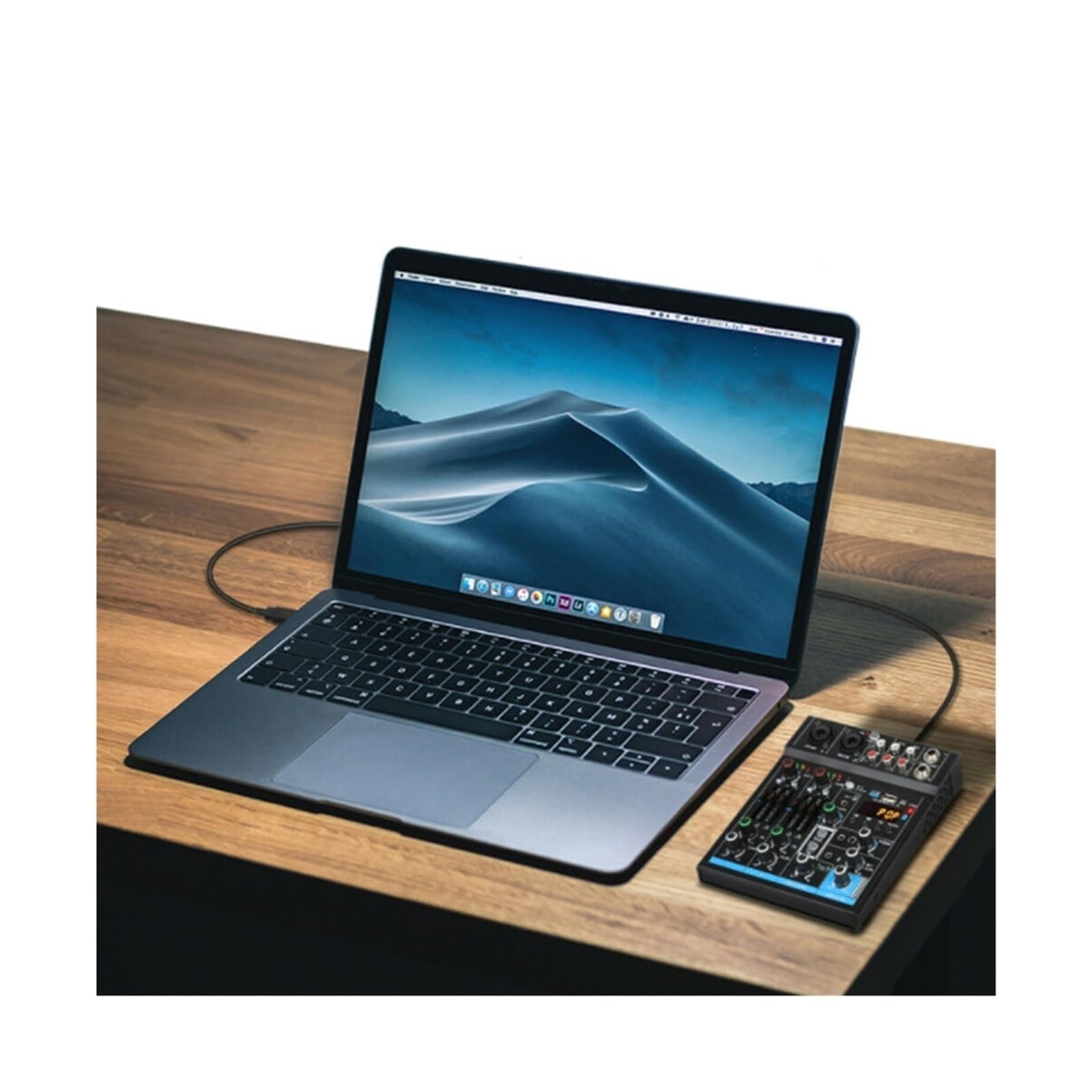 Mezclador de audio, Mini mezclador de estudio con interfaz USB 4 canales, tablero digital profesional for mezclas portátiles, compatible funciones