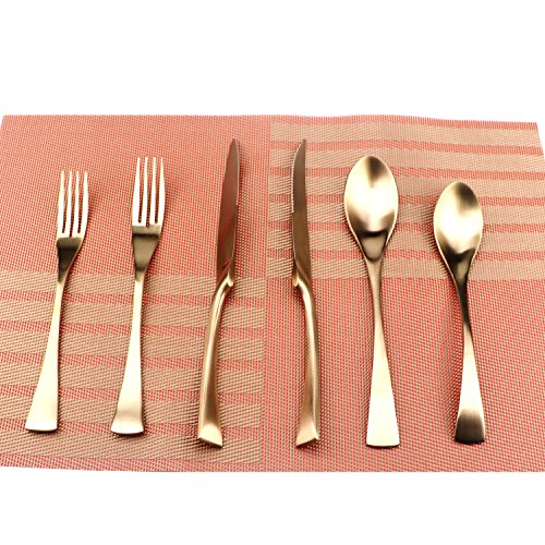 Uniturcky 24-Piece Flatware Set,Extra Thick Heavy Duty - 18/10 Stainless Steel Cutlery Sets,High Matte Rose Gold Finish Silverware Flatware Sets Service for 4,Use for Home,Tableware Utensil Sets by Uniturcky - Image 5