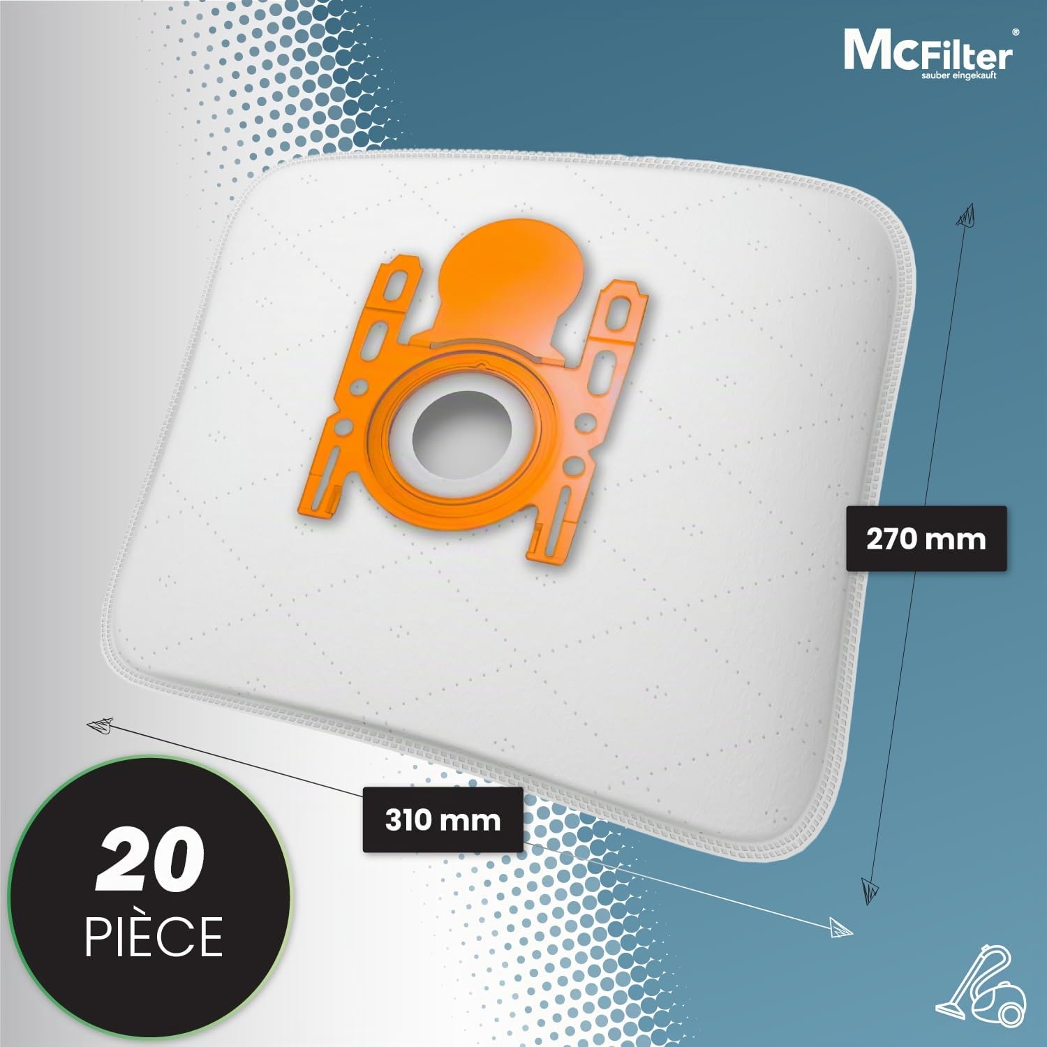 Lot de 20 sacs d'aspirateur compatibles avec Siemens série VSQ4 - Série Q4.0 et série VSQ5... - Série Q5.0 - Sacs à poussière 5 couches avec fermeture hygiénique - Type de sac BS 217 m avec filtre