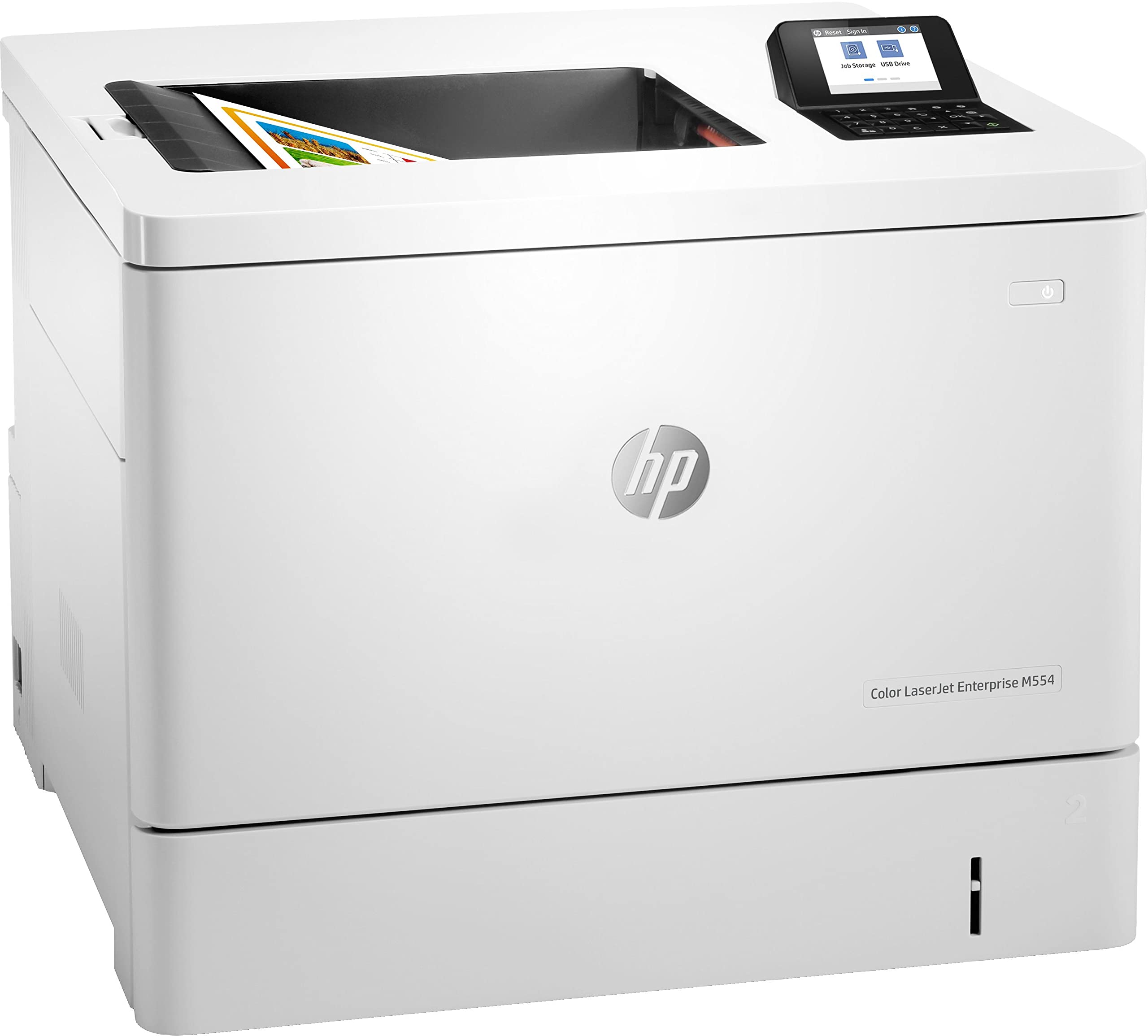 HP Color LaserJet Enterprise M554dn 7ZU81A, Stampante a Singola Funzione A4, Stampa Fronte/Retro Automatica a colori, 33 ppm, USB, Gigabit Ethernet, Smart, Display Touch a colori da 6,9 cm, Bianca