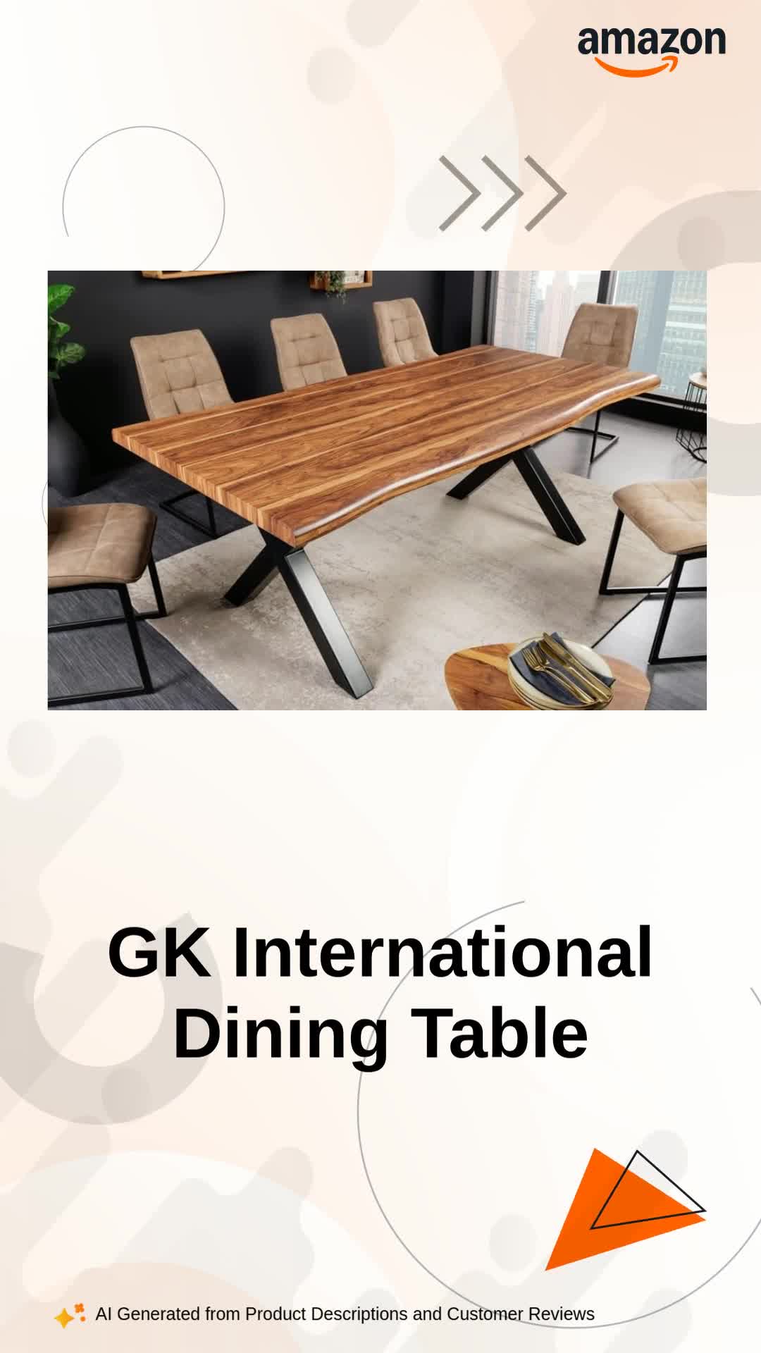 GK International Sheesham Wood Dining Table 6 Seater | Solid Wood