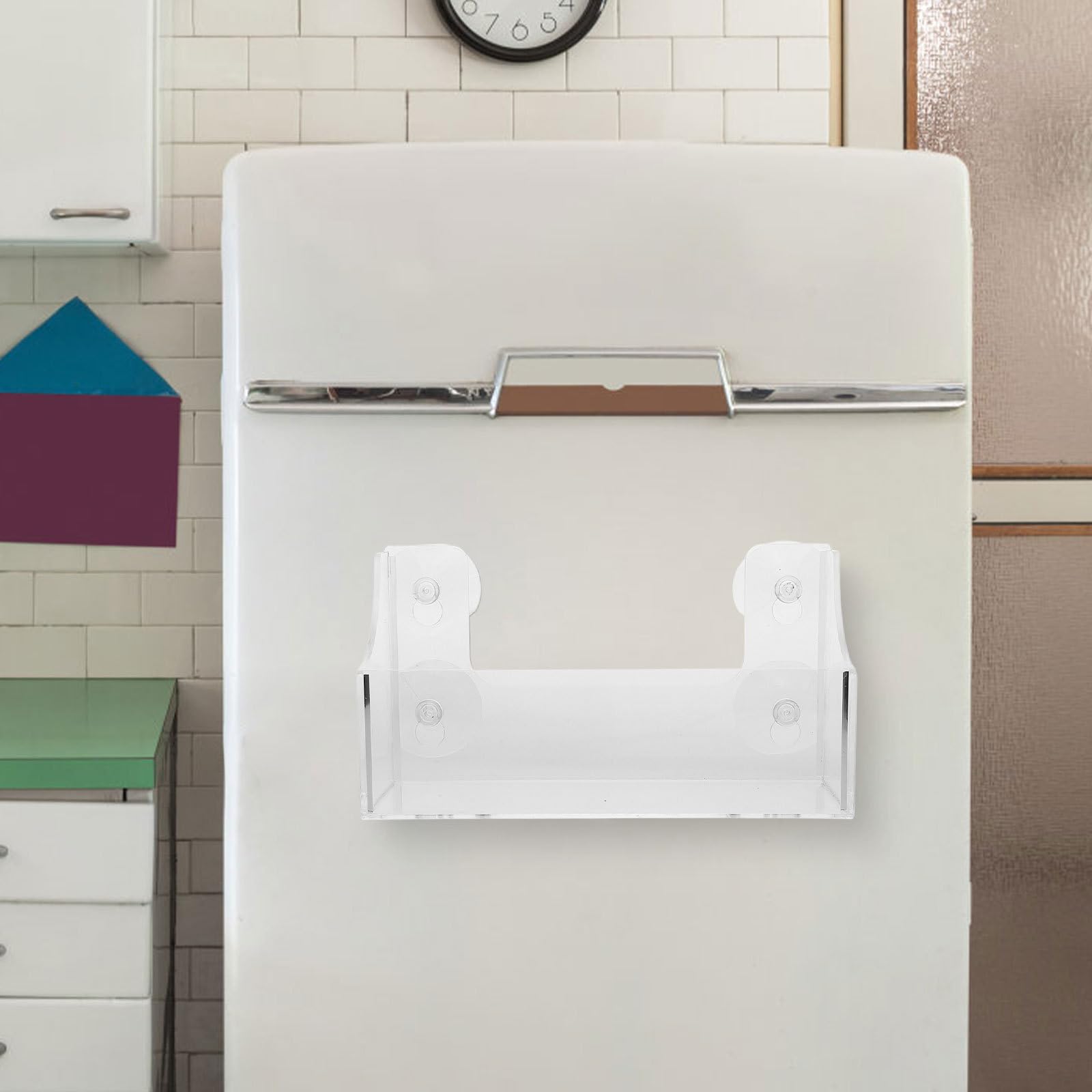 Garneck 2 Piezas Estante de Almacenamiento de Succión Soporte para Latas de Refresco para Refrigerador Acrílico Transparente 8,7x14,4 Pulgadas sin Taladro, para Latas y Tarros, Cocina