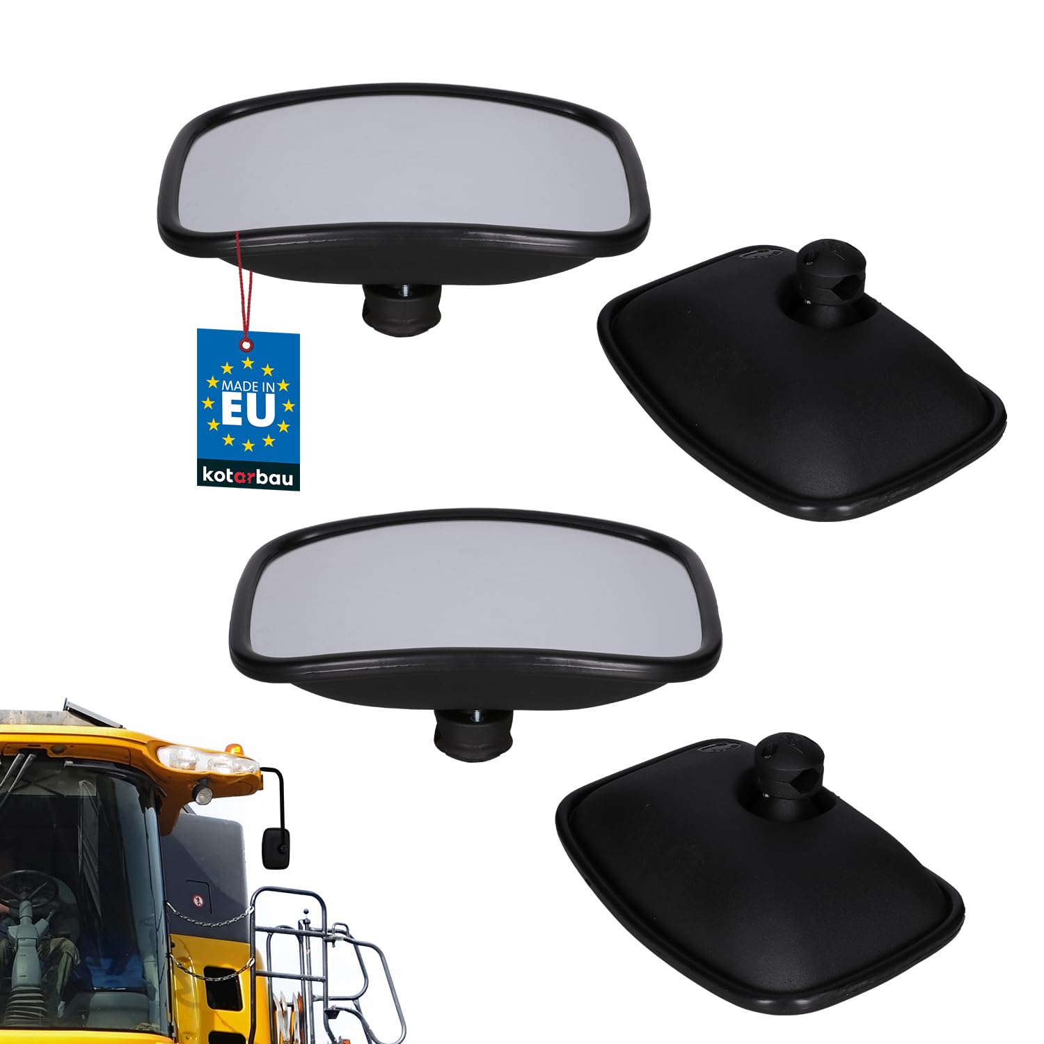 KOTARBAU® 2er Set Panorama-Universalspiegel für Traktor-Spiegel Außenspiegel 265 x 185 mm LKW Traktor Rückspiegel Landmaschinenspiegel mit Verstellknauf Wohnmobil Teleskopspiegel Autospiegel Anhänger