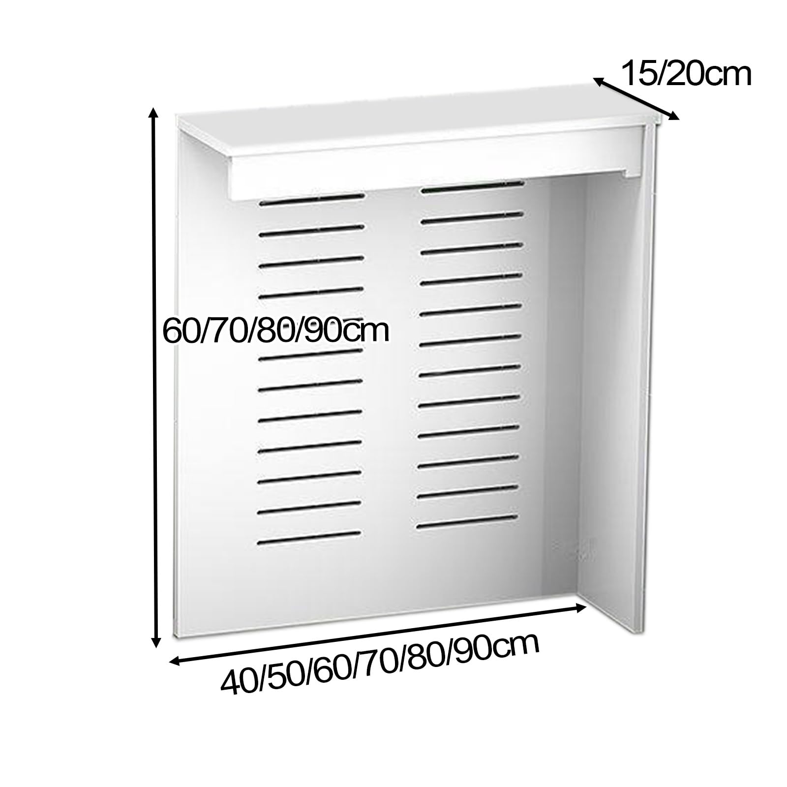 Heizungsverkleidung Weiß PVC-Material Dreiseitig Verkleidung für Heizkörper