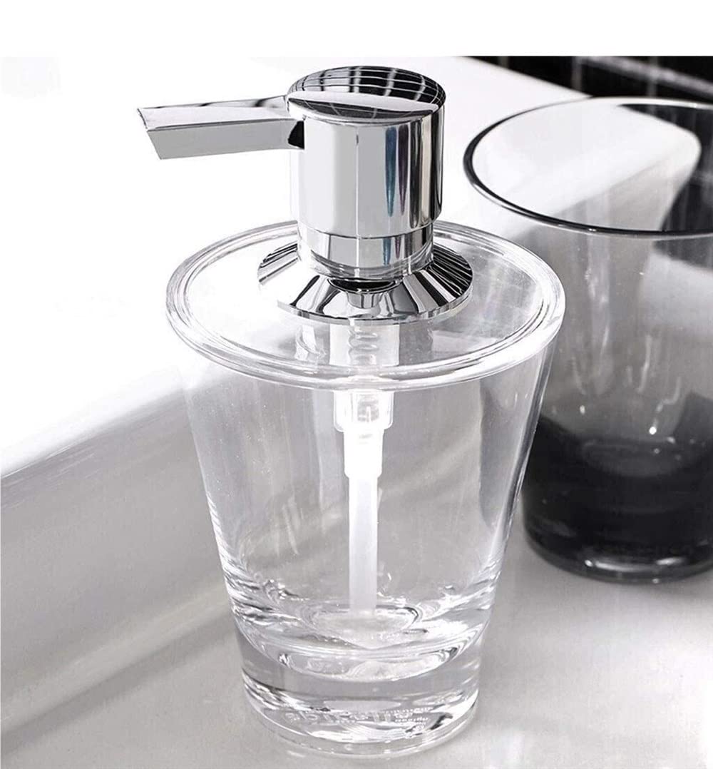 Dispenser per lozione, Dispenser per Sapone Liquido in Acrilico Trasparente con Ampia Apertura per Cucina e Bagno, flacone Doccia (Blu: Formato 200 ml)