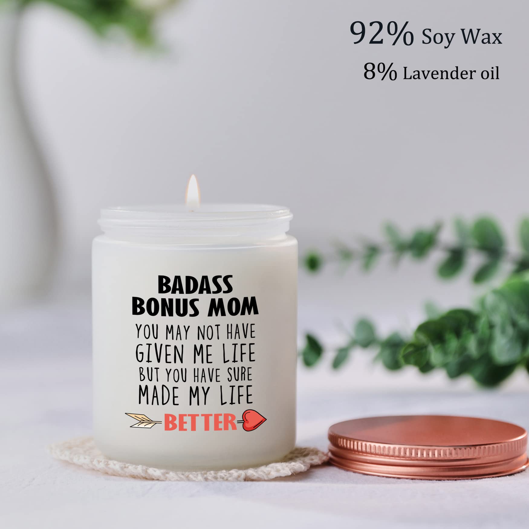 Bonus Mom Gifts- Mother in Law, Stepmom irthday Christmas Mothers Day Gifts- Funny Best Candle Gift Ideas for Adopted Mom from Daughter Son