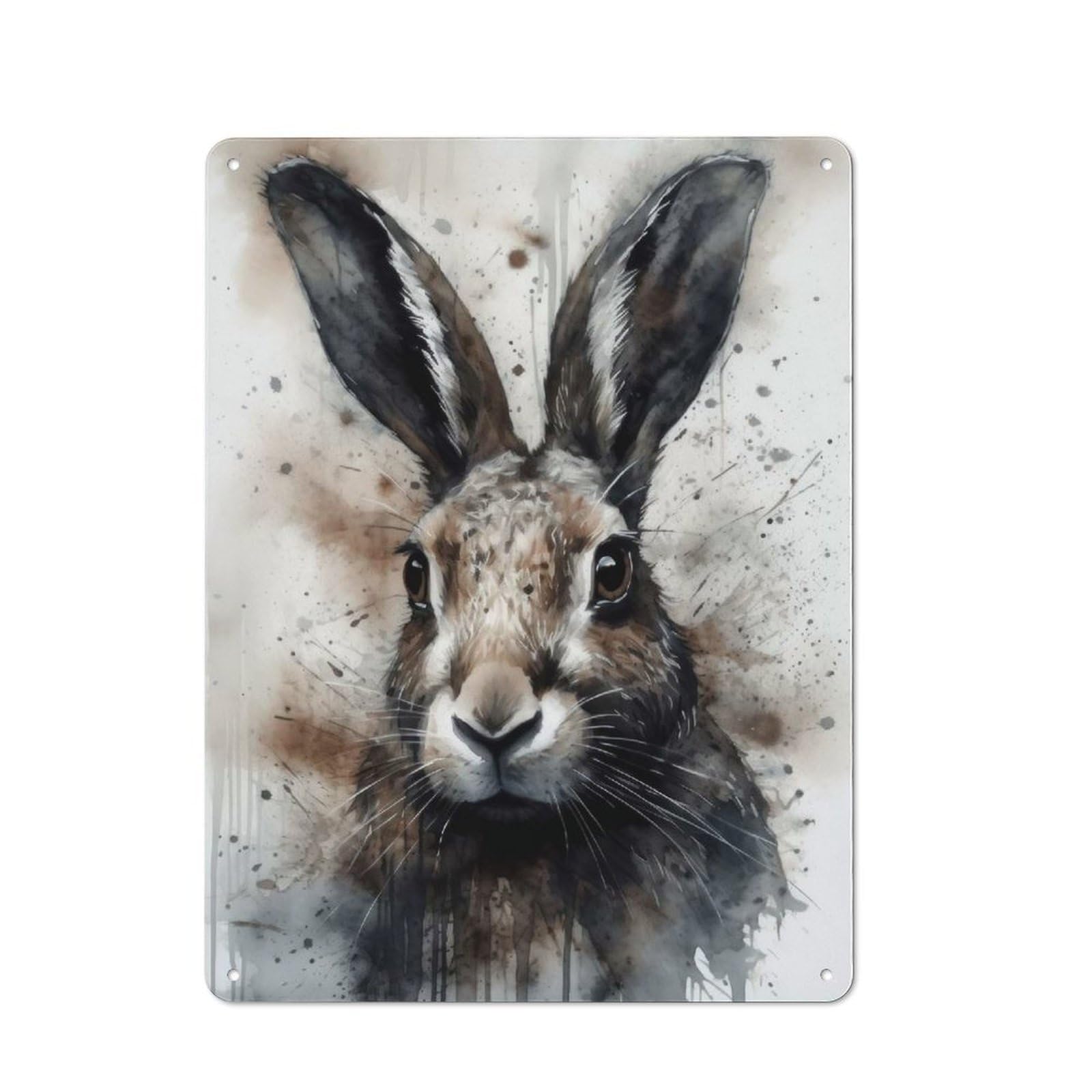 Junmoney Rabbit Beauty Inked Bunny Tin Wall Plaque 40X30cm With For Man Cave Or Games Room, For Garage, Workshop And Man Cave Decoration