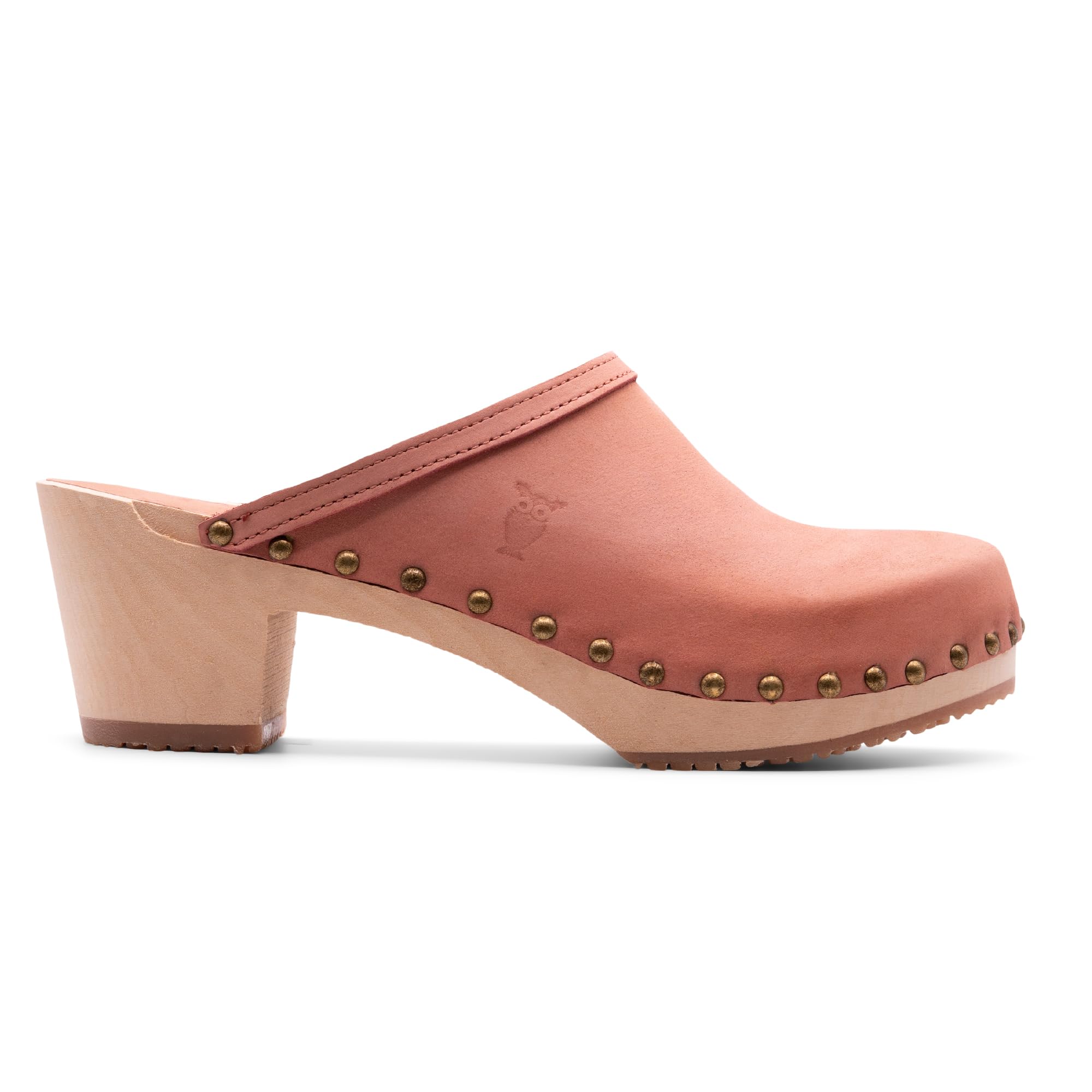 Sandgrens Handmade Swedish Wood Clogs for Women, High Heel Mule | Rome