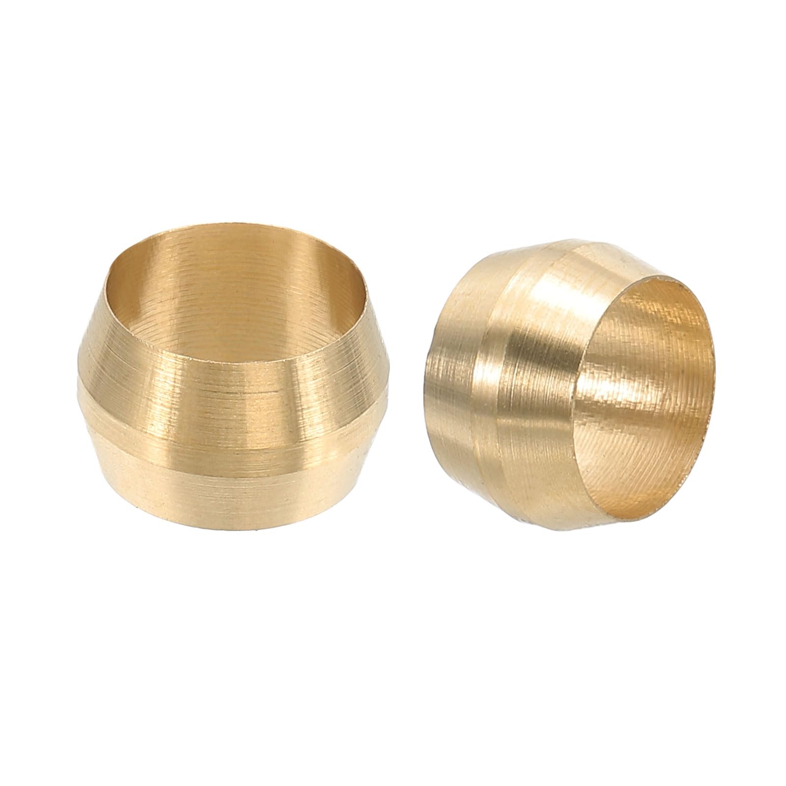 PATIKIL 100Pcs Brass Compression Sleeves Ferrules, Tube OD 3/8" Compression Fittings Assortment Kit for Connecting Air Fuel - Image 3