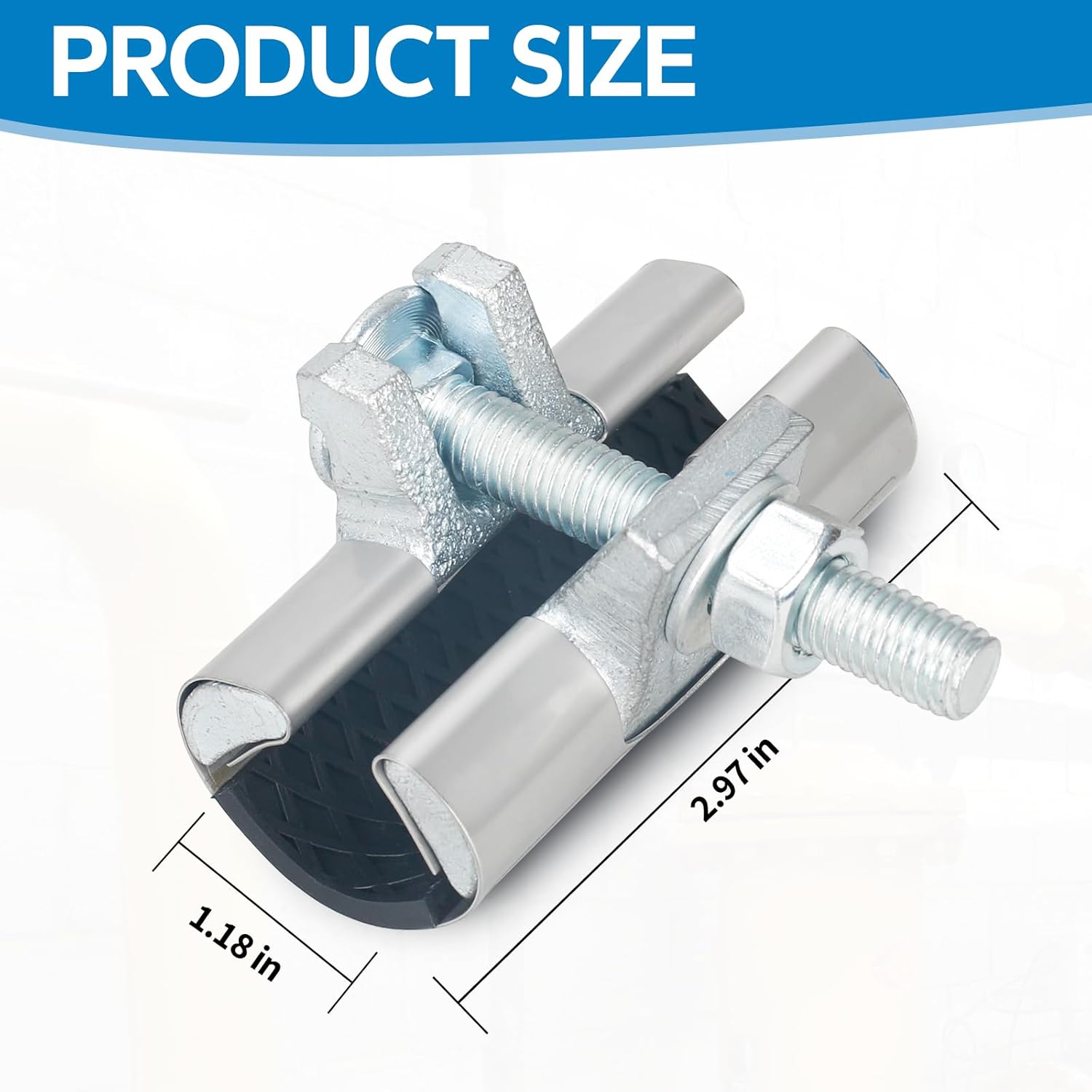 Stainless Steel Pipe Repair Clamp, 1/2" X 3" inches, Clamp with Bolt, Water/Copper Pipe Leak Repair Kit(21-25MM)