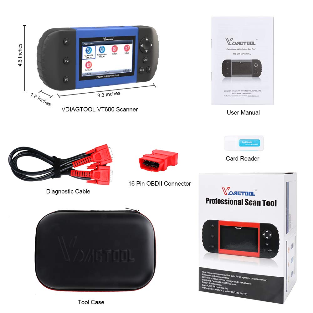 OBD2 Scanner VT600 Freeze Frame Live Data I/M Readiness OBDI OBDII 