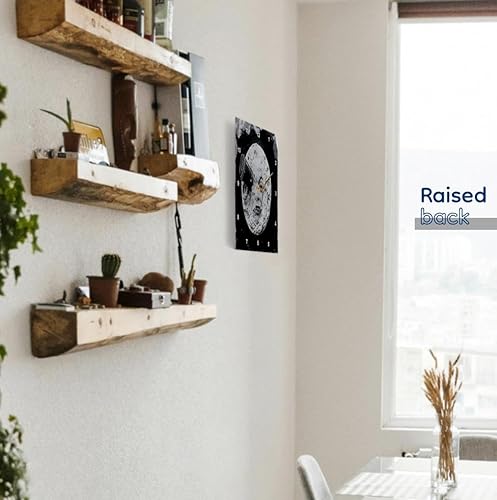 Miniatura 4 de 3dRose Reloj de pared silencioso - 15 pulgadas - Un viaje a la luna (negro y blanco) - Retro Sci Fi Vintage Cinema