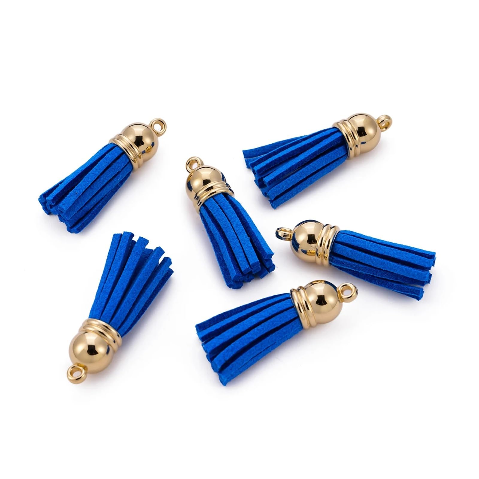 Suede Faux Leather Tassels 200 pcs/Lots Tassel Synthetic Suede Faux Leather Charms For DIY Keychain Earrings Necklace Bracelet Jewelry Making Supplies(Blue)