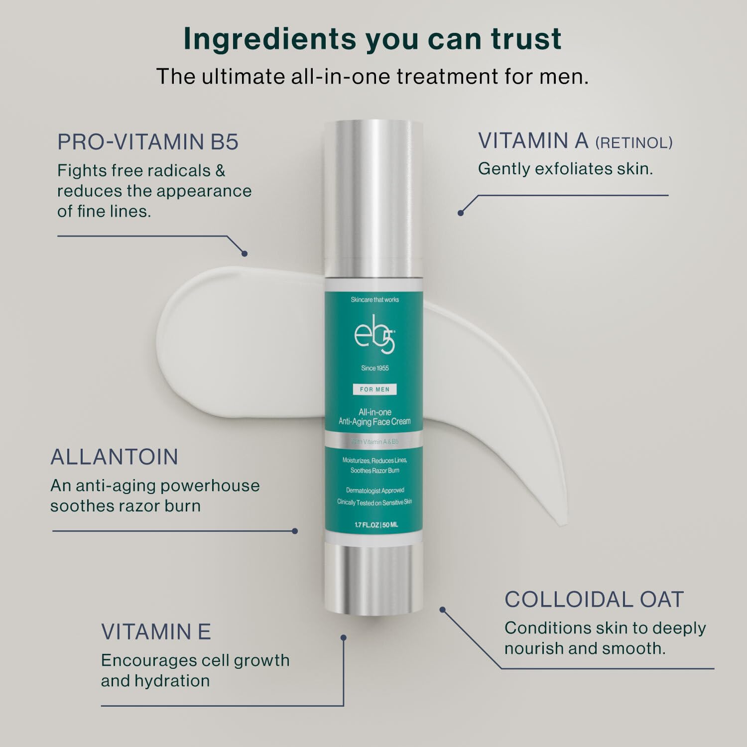 eb5 Men’s All-in-One Anti-Aging Face Cream with Retinol and Vitamins
