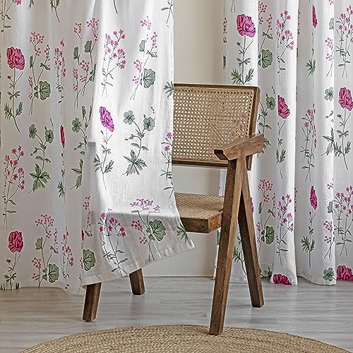 Image of HOMEMONDE Sheer Printed Curtain 5 Feet Window - Light Filtering Transparent Panels for Home Decoration, Pack of 1 - (Top Style - Rod Pocket)