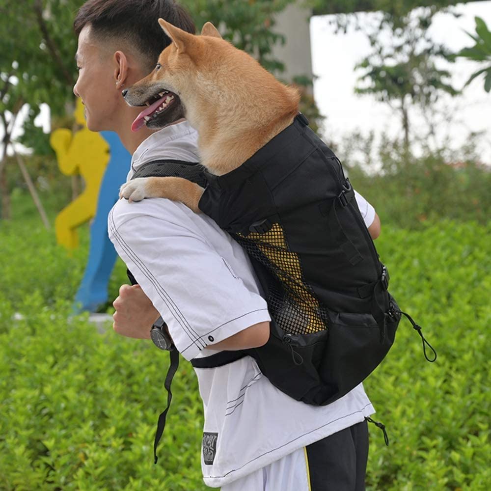 Zaino portante per Cani per Piccoli e Medi Animali Domestici | Pacco Regolabile Frontale Borsa sicura Completamente ventilata per Viaggi