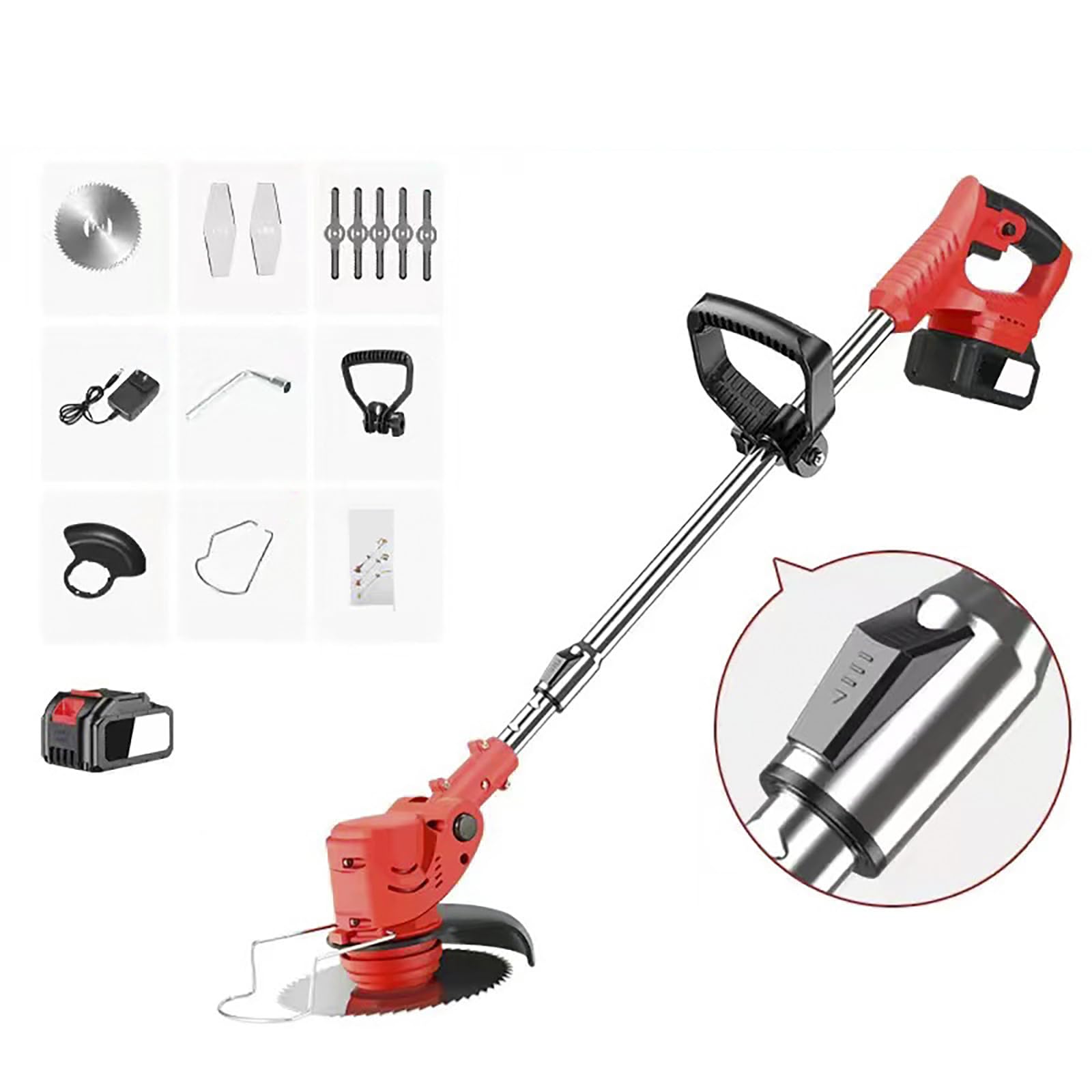 Tagliaerba Multifunzione per Piccoli spazi Domestici agli ioni di Litio, utensile da potatura per Giardino, Portatile e Ricaricabile, decespugliatore Senza Fili, Batteria 1