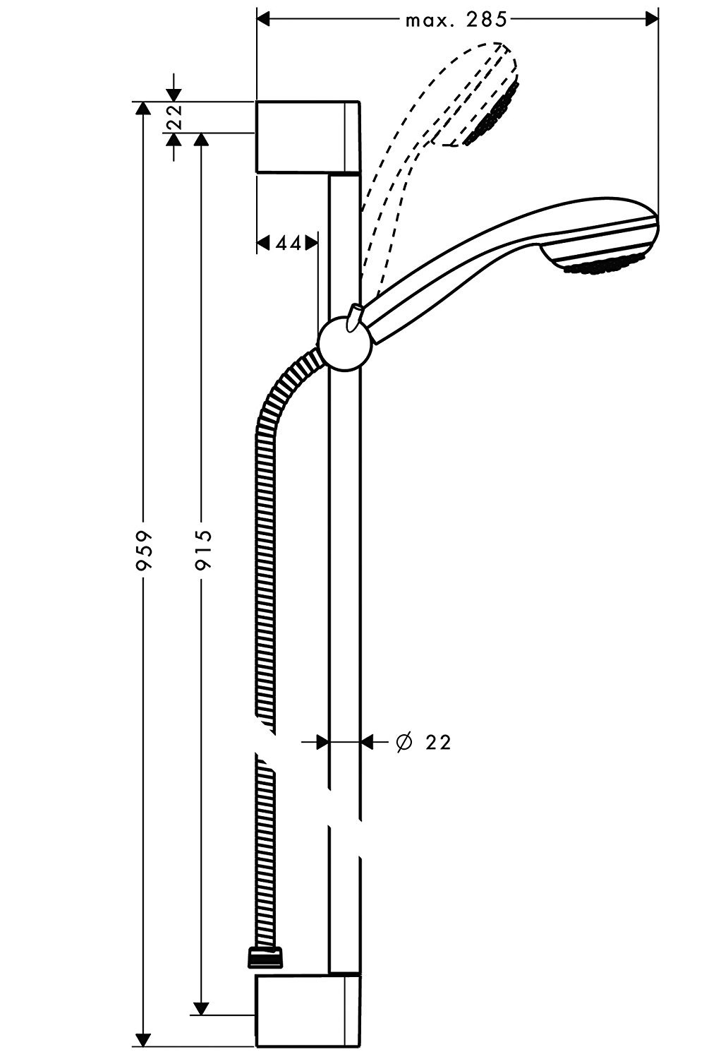 Amazon.co.jp: hansgrohe Crometta 85 シャワーセット モノ シャワー