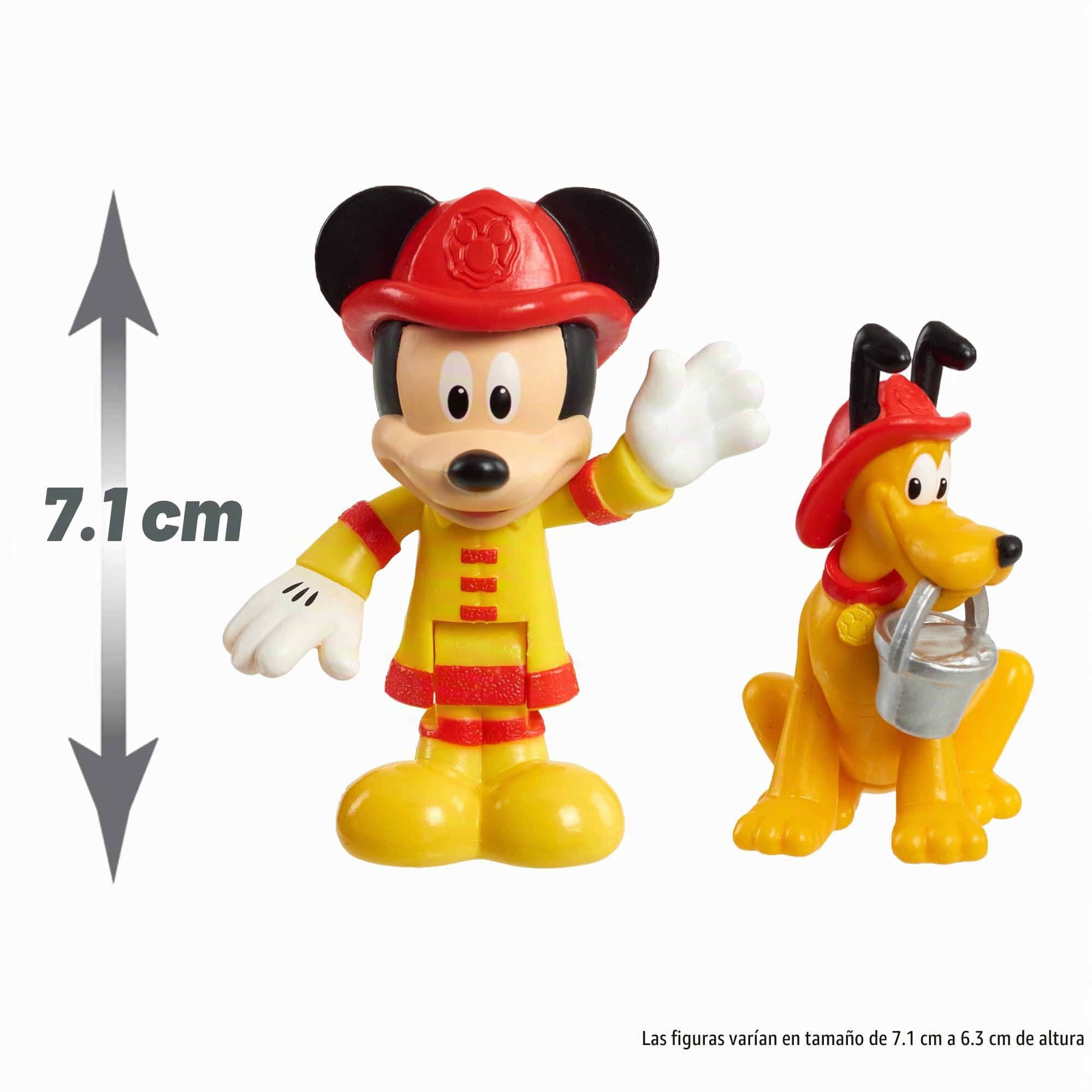 Just Play Mickey Mouse de Disney, camión de Bomberos de Mickey, colección temática de Figura y vehículo con Luces y Sonidos, Juguetes para niños a Partir de 3 años