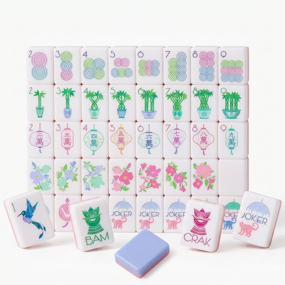 Juego de Regalo de Mahjong - 160 fichas acrílicas con diseño de Animales